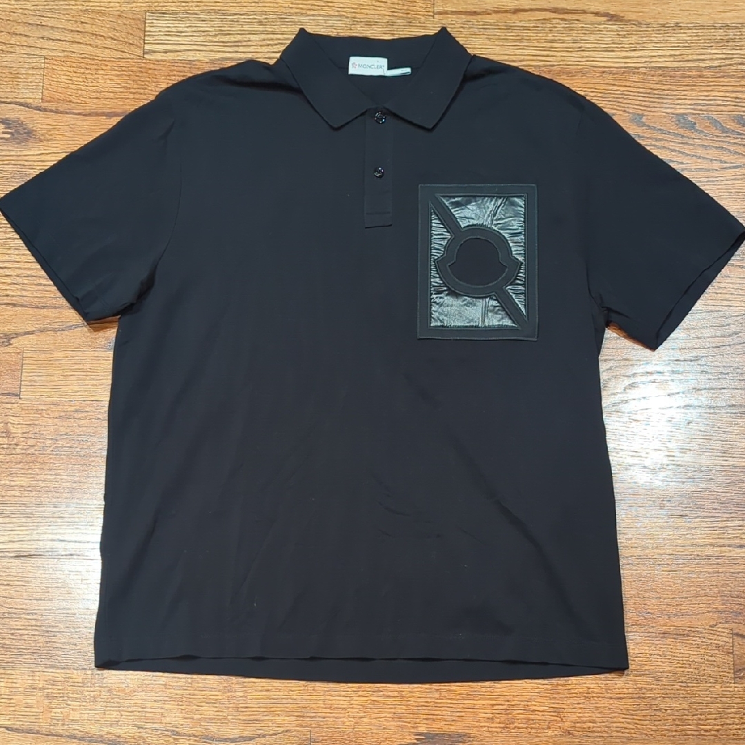Moncler Black Polo Shirt With Logo Patch